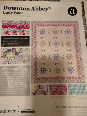 keepsake quilting/lady rose quilt kit/piumino ton abbey, finitura tg 64" x 81" - Immagine 1 di 4