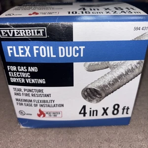 Everbilt Flex Folienkanal 4"x8' für Gas/Elektro Trockner Entlüftung Neu im Karton - Bild 1 von 19
