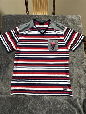 Camiseta Red Ape Clásica Rayas Bolsillo XXL Roja Marina Blanca Mezcla de Algodón Informal Foto 1 de 4