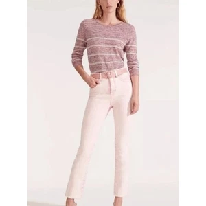 Veronica Beard Womens Carly Kick Flare High Rise Jeans in Pale Pink Size 24 $298 - Picture 1 of 8