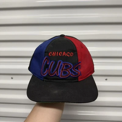Boné de beisebol vintage Starter Tri Power Chicago Cubs Snapback chapéu cata-vento RARO - Imagem 1 de 4