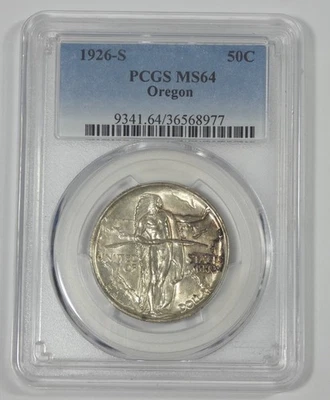 1926-S Oregon Trail Memorial Silver Commemorative Half Dollar PCGS MS 64 - Image 1 of 4