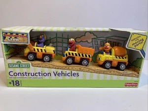 Fisher Price Sesame Street Construction Vehicles 3pc Set Dump Cement Die-cast - Picture 1 of 4