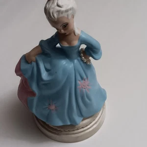 Vintage Holland Form viktorianische Dame Figur lila Kleid handbemalt, EMH 1971 - Bild 1 von 21
