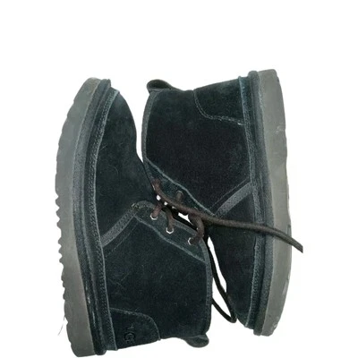 UGG Neumel Negro Gamuza Piel de Oveja Chukka Botines Zapatos Talla 4 Foto 1 de 4