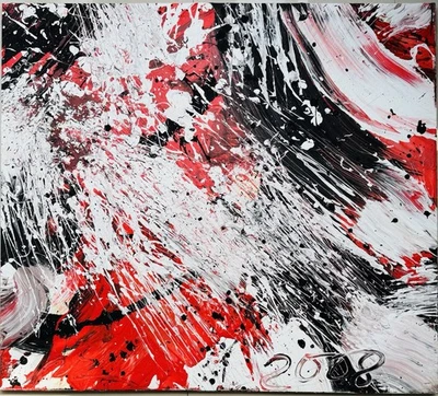 Original abstrakte große Komposition, Gemälde, Expressionismus, 128,0 x 115,0 cm - Bild 1 von 4