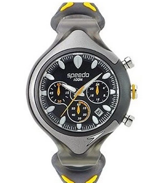 Speedo Analog Chrono Black Dial Men's Watch #SD55161BX New Battery Works No Band - Image 1 of 4