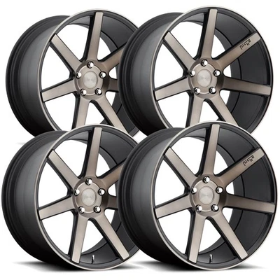 (Set of 4) Niche M150 Verona 19x8.5 5x4.5" +35mm Black/Tint Wheels Rims 19" Inch Foto 1 de 4