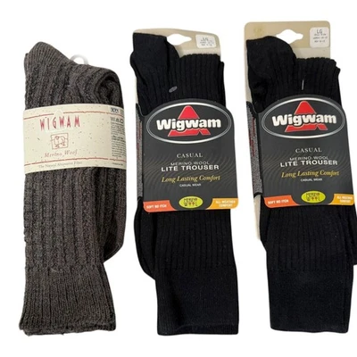 Wigwam мериносовой шерсти носки лот из 3 пар коричневый Highland черный Lite брюки новый - Изображение 1 из 4