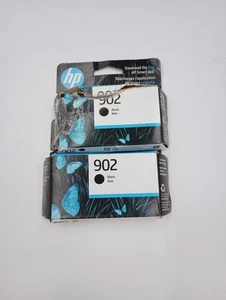(2) NEW GENUINE OEM HP 902 BLACK INK CARTRIDGES T6L98AN 140 EXP 8/2025 11/2026 - Picture 1 of 6