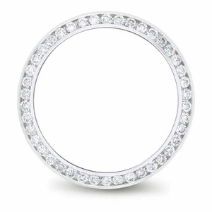 1CT LADIES NATURAL DIAMOND BEZEL MADE FOR ROLEX 26MM DATE CHANNEL SET 18KW - Picture 1 of 6