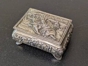 Vintage Schmuckschatulle mit Fuß Rechteck Japan MCM rot Samt gefüttert - Bild 1 von 8