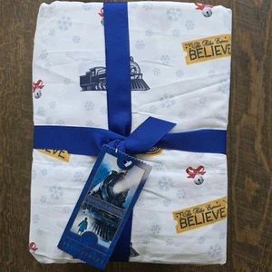 Pottery Barn The Polar Express Sheet Set California King Cotton Christmas NEW - Picture 1 of 5