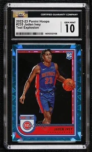 2022 NBA Hoops Rookies Teal Explosion Jaden Ivey #235 CGC 10 Gem Mint Rookie RC - Picture 1 of 3