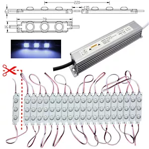 10x-100x LED Module - 12000K kaltweiß - Netzteil 230V 12V Werbung Beleuchtung - Picture 1 of 9