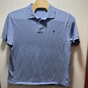 Polo Ralph Lauren Polo Corta Manica Corta Blu Chiaro Uomo Taglia 2XB Big - Foto 1 di 6