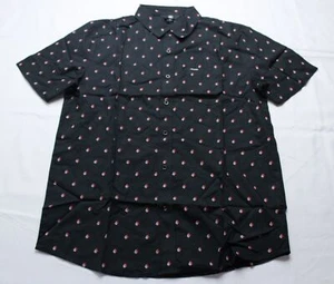 Volcom Men's Macking Short Sleeve Woven Cotton Top CG2 Black Large NWT - Picture 1 of 5