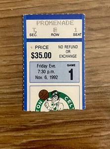 CHRISTIAN LAETTNER NBA DEBUT 🥇1992 DREAM TEAM🥇TICKET🎟️11/6/1992 WOLVES/BOSTON - Picture 1 of 14