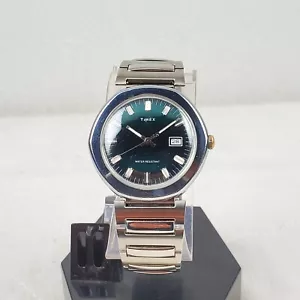 RARE VINTAGE 1970's TIMEX MARLIN HEXAGON GREEN MECHANICAL HANDWIND MEN'S WATCH  - Picture 1 of 10