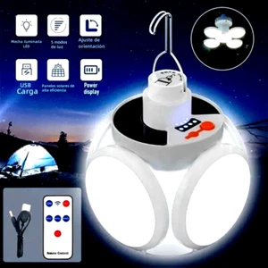 Linterna Solar Reflector Para Acampar Pescar Cazar Lampara USB LED Recargable US - Picture 1 of 9
