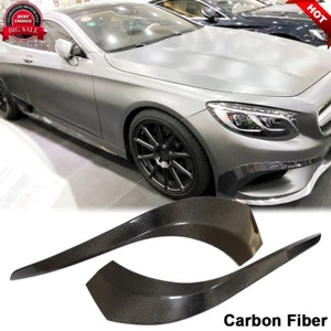 For Mercedes-Benz S-Class C217 S63 S65 14+ CARBON Front Bumper Lip Splitter Fins - Picture 1 of 13