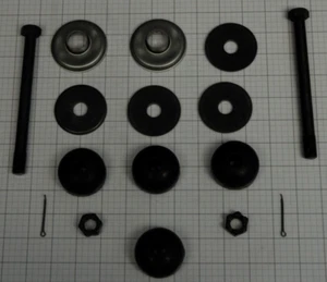 1963-82 REAR SPRING MOUNT KIT-ORIGINAL DESIGN BOLTS & RUBBER CUSHIONS 16PC NEW - Picture 1 of 1