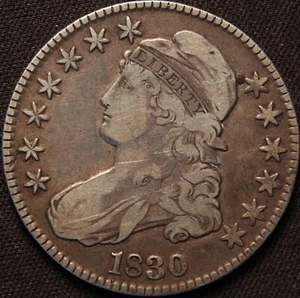 1830 Capped Bust Half Dollar, scharf und original! - Bild 1 von 2