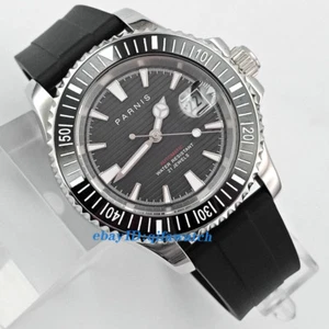 41mm Parnis Date Luminosa Correa de Goma Cristal de Zafiro Automático Hombre Reloj 2632 - Imagen 1 de 9