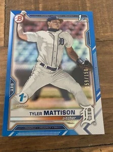 TYLER MATTISON 2021 Bowman Draft RC 1st Bowman BLUE BD-58 Tigers #'d/150 - Picture 1 of 2