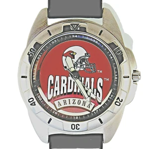 Arizona Cardinals NFL Fossil New Unworn Mans Rare Vintage 1995 Leather Watch $89 - Picture 1 of 4