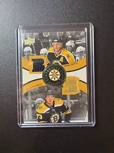 2023-24 Upper Deck Bruins Centennial Cloth Jersey Charlie Mcavoy Brian Leetch - Picture 1 of 2