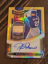 Rafael Palmeiro - 2023 Panini Select Gold Bat Relic Auto #5/10 Rangers