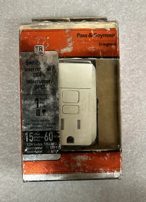 Legrand Pass & Seymour 1595-SWTTRWCC4 15A GFCI Switch Receptacle, White - Image 1 of 2