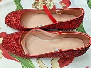 red sparkle flats womens
