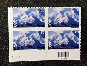 2001USA #C137 80c Mount McKinley Airmail - Plate Block of 4 Mint NH - Picture 1 of 3