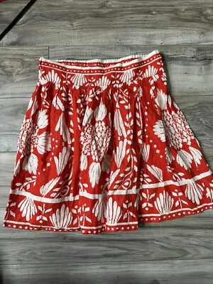 Haute Hippie Floral Lightweight Mini Skirt Linen Blend in Red and White Size S - Image 1 of 4