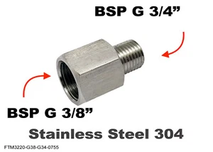 BSP G 3/8" Female to BSP G 3/4" Male Stainless Sensor Adaptor Fitting Conversion - Picture 1 of 6