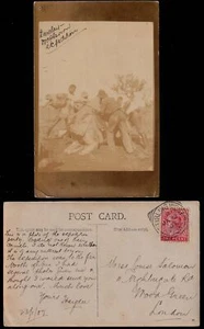 1907 AUSTRALIA- BARCLAY McPHERSON EXPEDITION postcard, South Australia to London - Picture 1 of 1