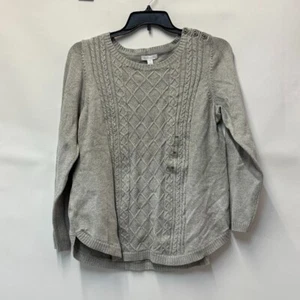 Charter Club Womens Plus 0X Grey Silver Metallic Cable Pullover Sweater NWT BT72 - Picture 1 of 4