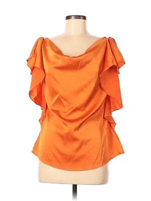 Spiegel Women Orange Short Sleeve Blouse 6 - Image 1 of 2