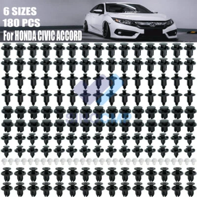 180X Trim Panel Clips Bumper Fender Fastener Push Rivets For HONDA ACCORD CIVIC - Image 1 of 4