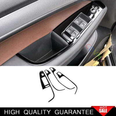 Fit For Audi Q5 2009-2017 Black Steel Car Window Lift Panel Switch Cover Trim 4* - Image 1 of 4