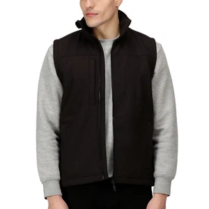 Regatta Professional Mens Flux Warm Outdoor Softshell Bodywarmer Gilet - Black - Picture 1 of 4