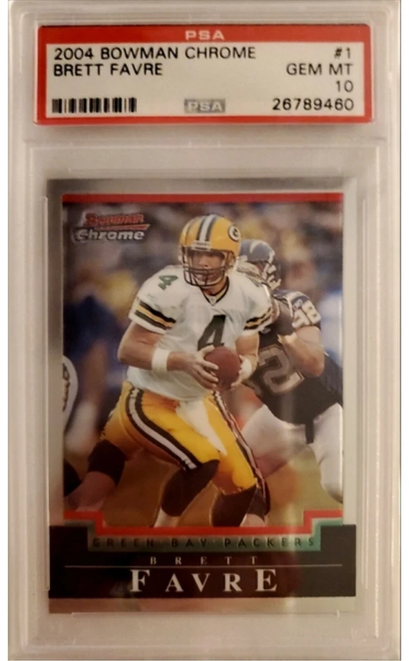 2004 Bowman Chrome Brett Favre card #75 graded PSA 10 POP 12 - Image 1 of 2