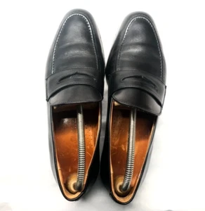 Wolf & Shepherd 9719 Herren Penny Loafer Elegant Schwarz Leder Schuhe Größe 7,5 US - Bild 1 von 11