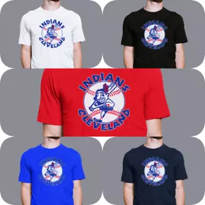Retro Style 1973 Chief Wahoo Cleveland Indians Print T - Shirt sz S - 3XL NWOT - Picture 1 of 6