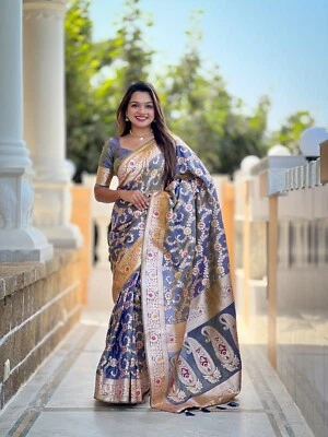 NUEVA BLUSA SARI INDIO BODA DISEÑADOR PAQUISTANÍ FIESTA ROPA BOLLYWOOD NUEVA SARI Foto 1 de 4