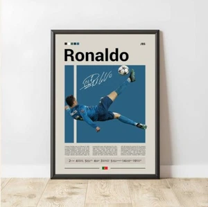 Cristiano Ronaldo Bicycle Kick Poster, Soccer Poster, Sport Poster No Frame - Picture 1 of 4