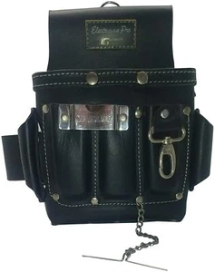 3400-BK Leder gold, Leder Elektriker Werkzeugtasche, schwarz Profi Werkzeug Be - Bild 1 von 5