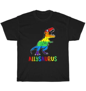 Allysaurus LGBT Dinosaur Rainbow Flag Ally LGBTQ Pride Month T-Shirt Unisex Gift - Picture 1 of 4